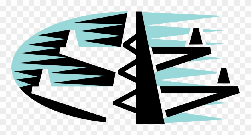 Vector Illustration Of Transmission Tower Carries Electrical.