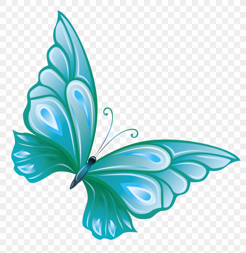 Butterfly Clip Art, PNG, 1721x1776px, Butterfly, Aqua, Art.