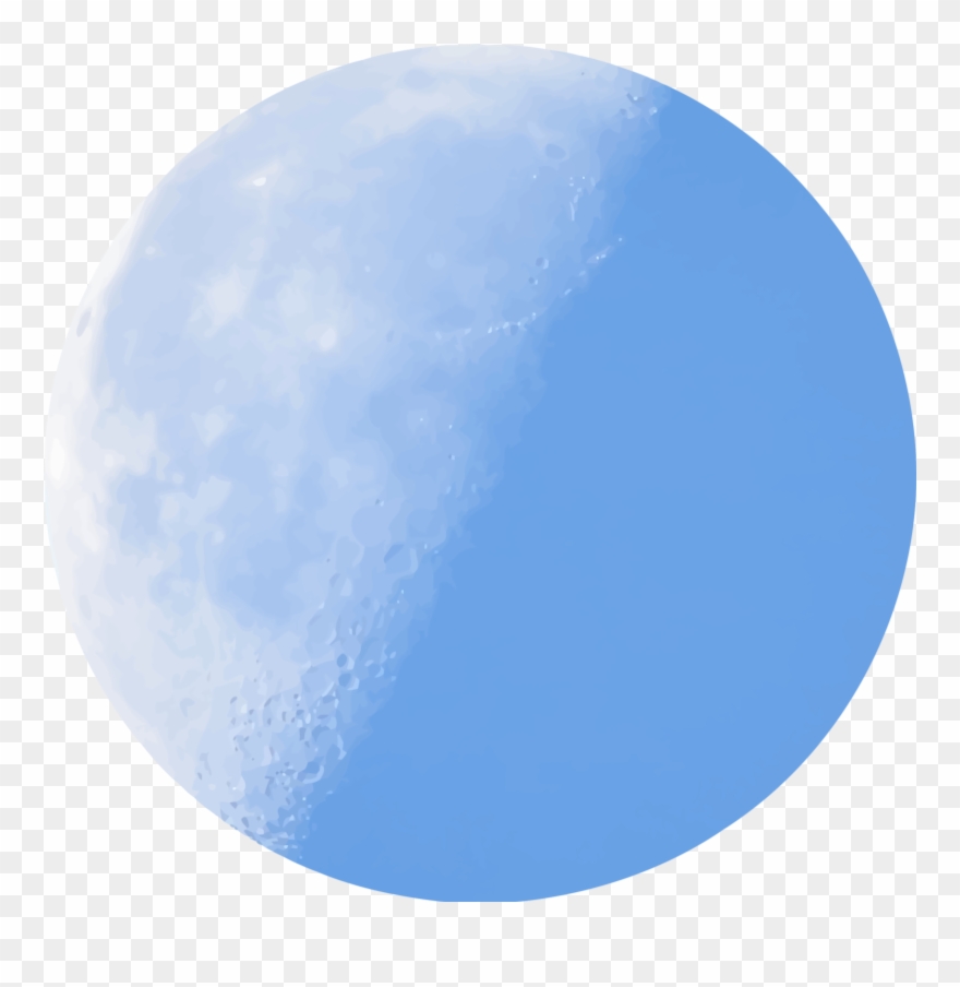 Isolated Half Moon In Daylight Icons Png.