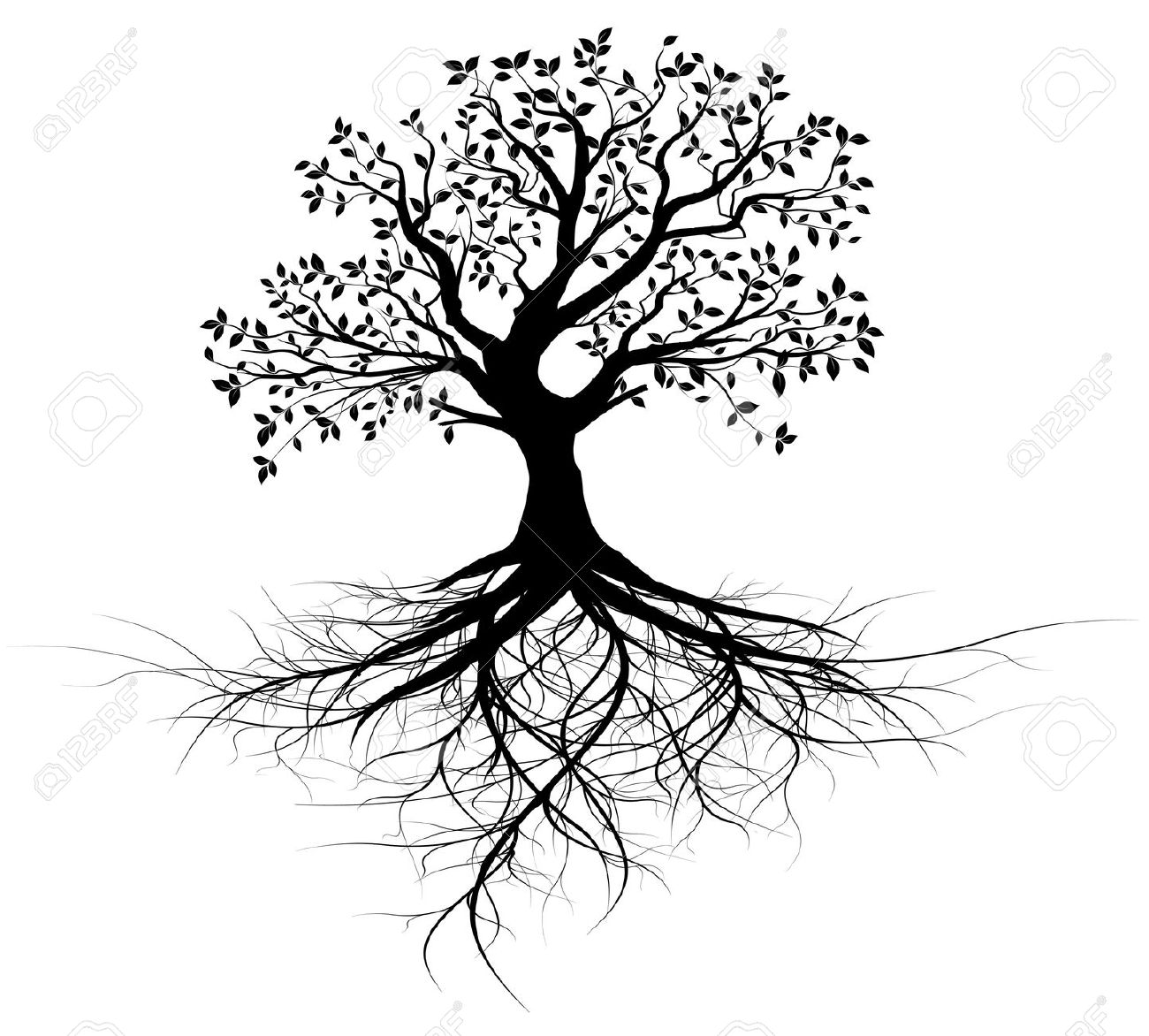Tree Of Life With Roots Clipart.