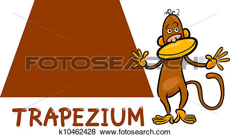 Clip Art of trapezium shape with cartoon monkey k10462428.