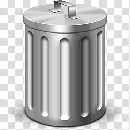 Trash Can Icon, gray trash bin transparent background PNG.