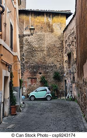 Stock Photo of Street scene from Trastevere district of Rome.