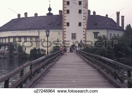 Stock Photo of castle, Austria, Traunsee, Salzkammergut, Ort.