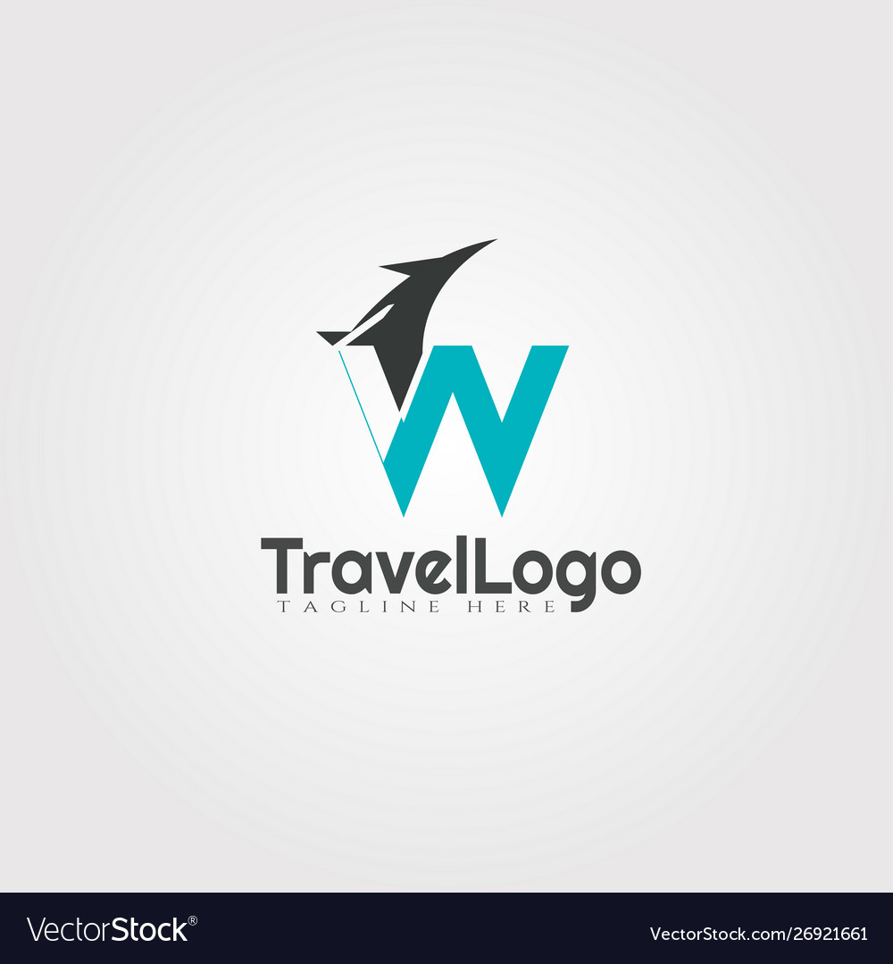 Travel agent logo design with initials w letter.