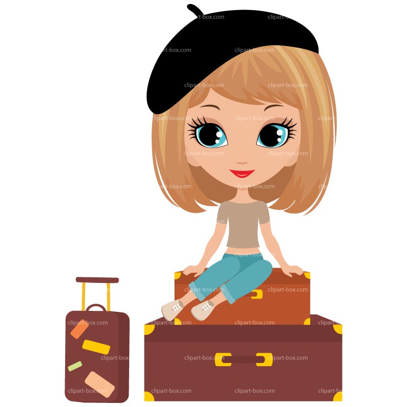 girl travel clipart