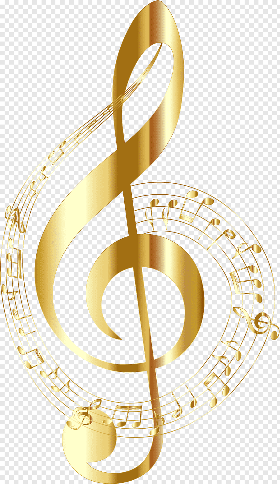 Gold g clef illustration, Musical note Staff Clef, musical.