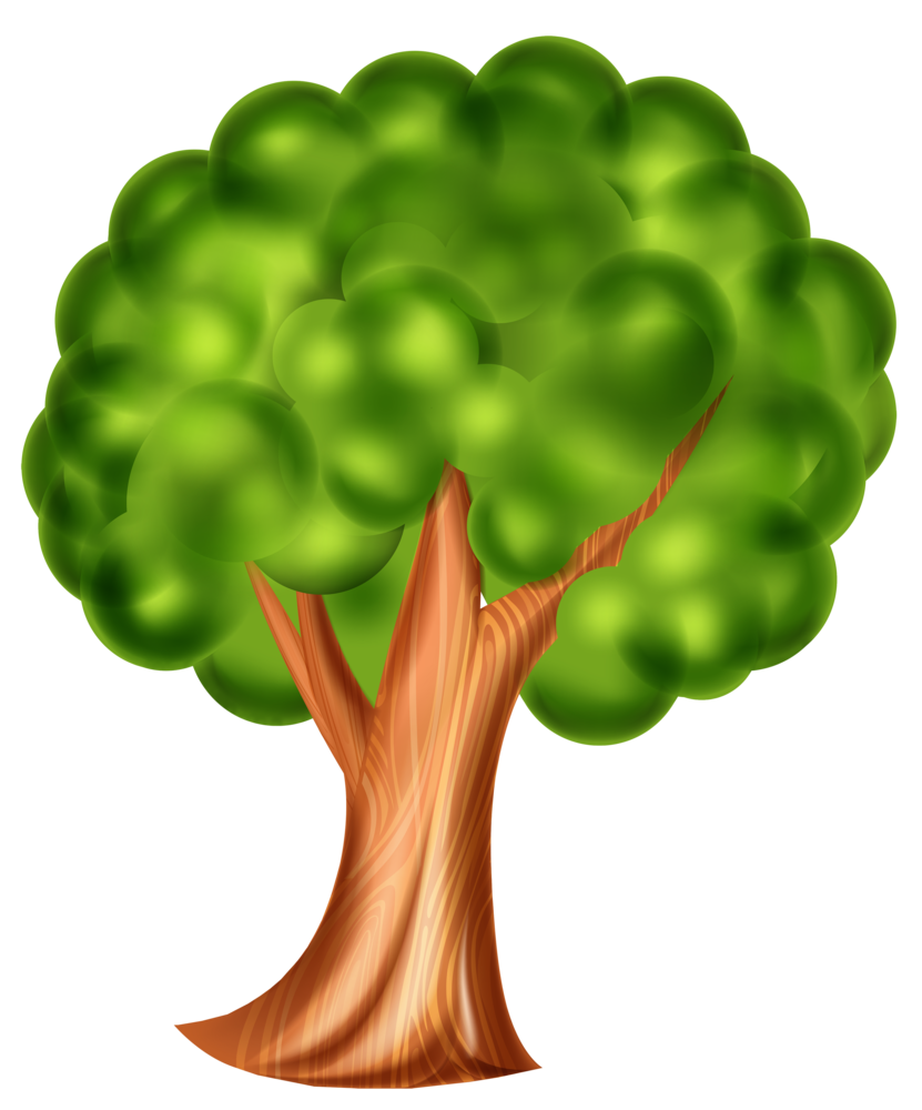 Cartoon Tree PNG Clip Art 3d Effect.