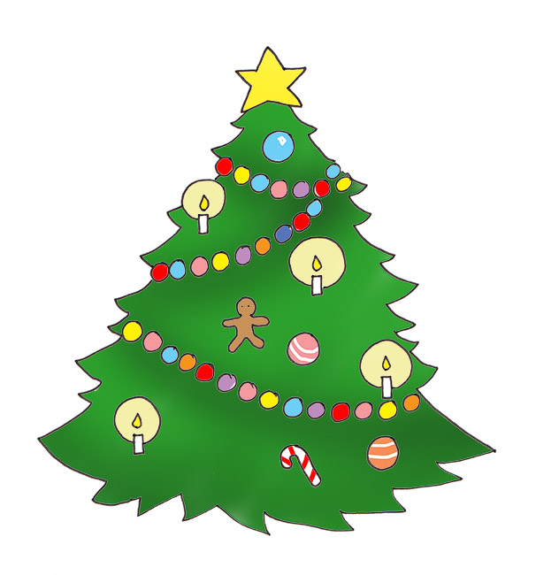 Christmas tree candles clipart.