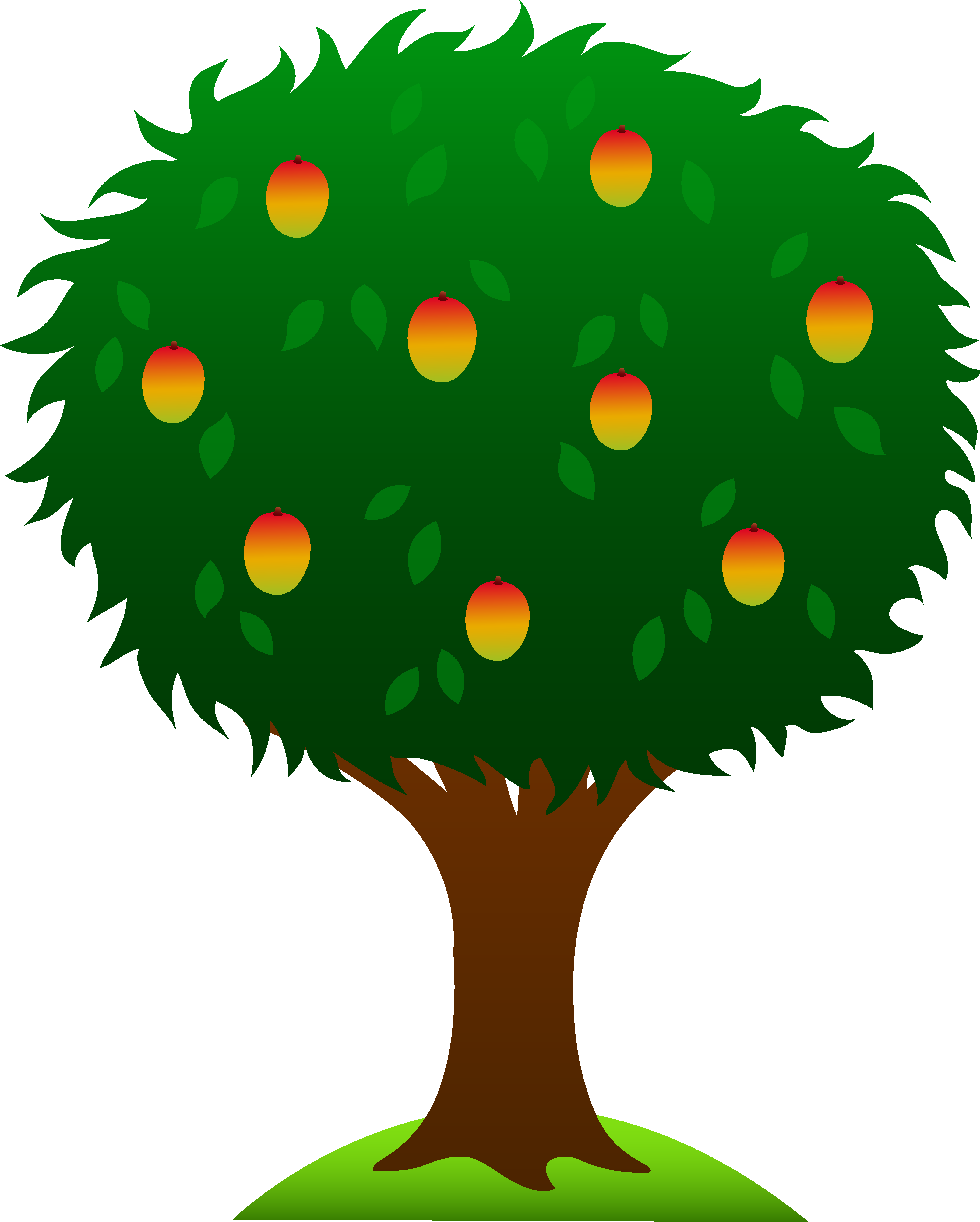 Tree with fruits clip art.