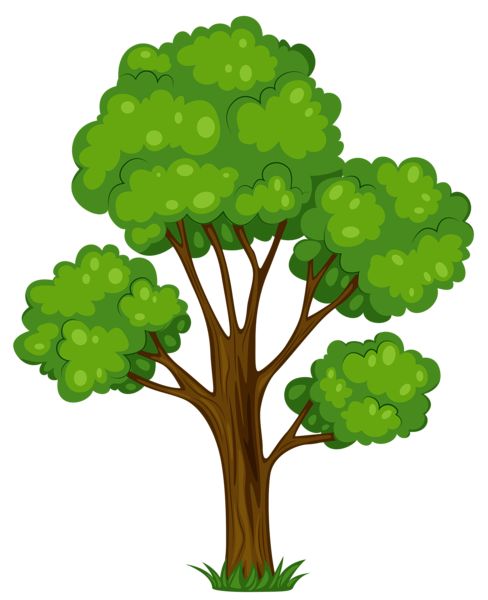 Painted Green Tree PNG Clipart Picture.