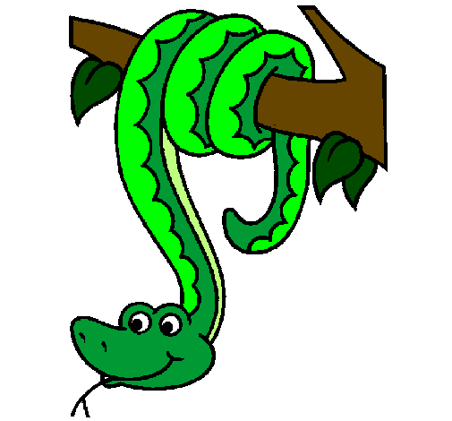 Clipart tree with snake.