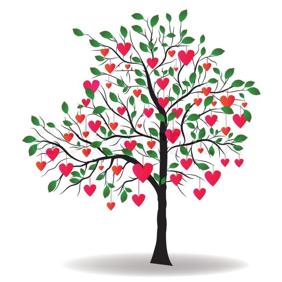 Heart Clip Art Tree With Leaves N3 free image.
