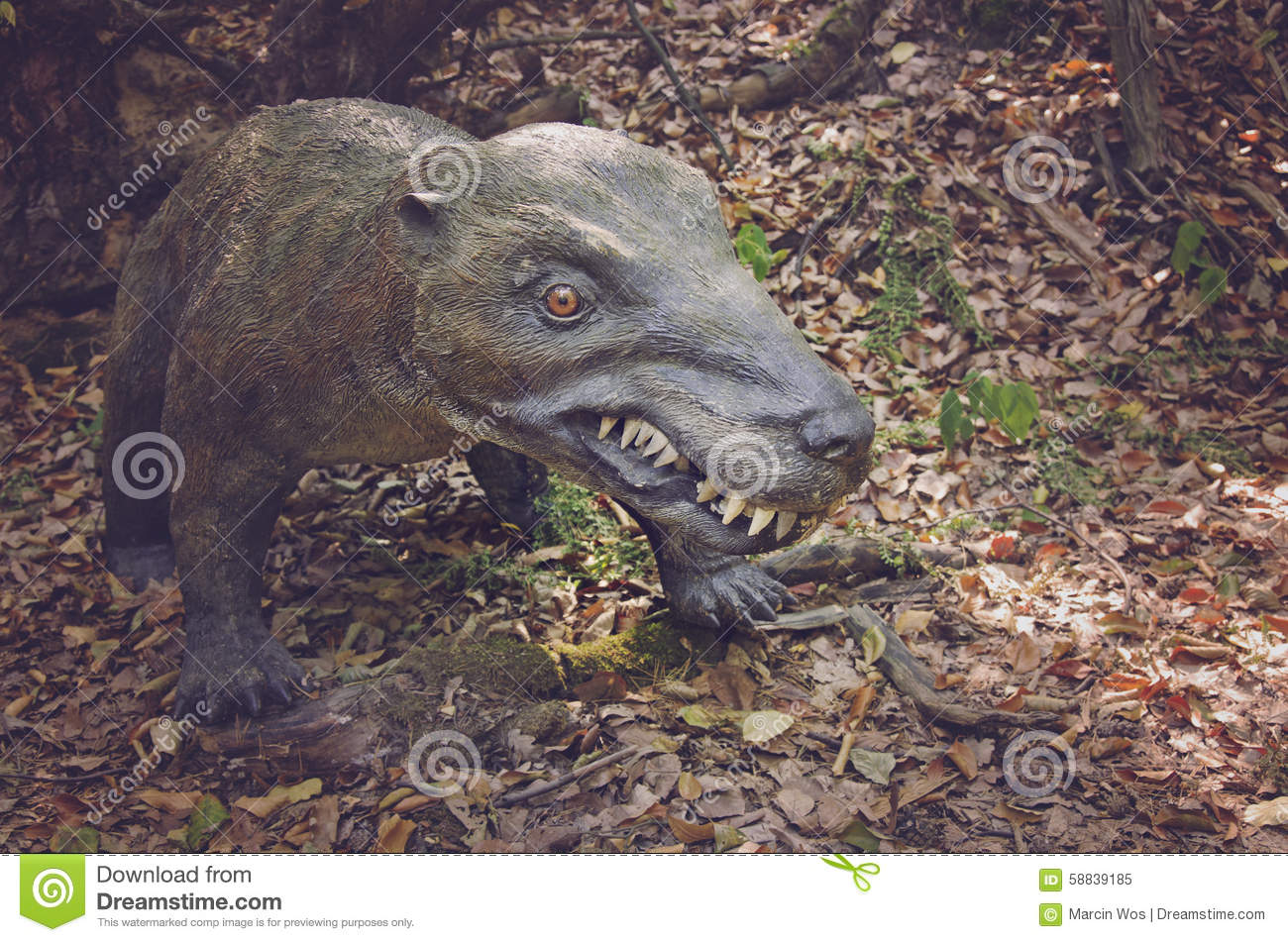 Realistic Model Of Dinosaur From Trias,predator From Triassic.