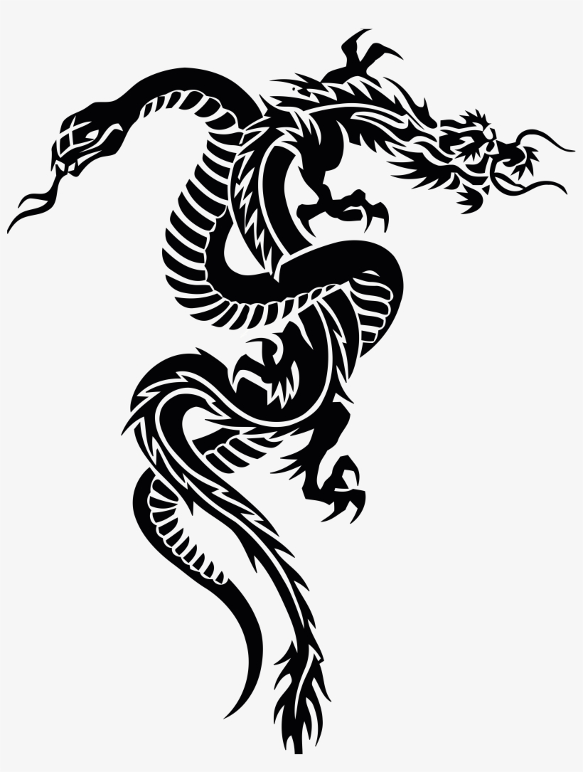 Snake And Dragon Tribal Tattoo Clipart And Design.