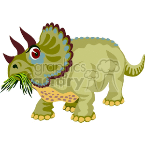 triceratops eating clipart. Royalty.