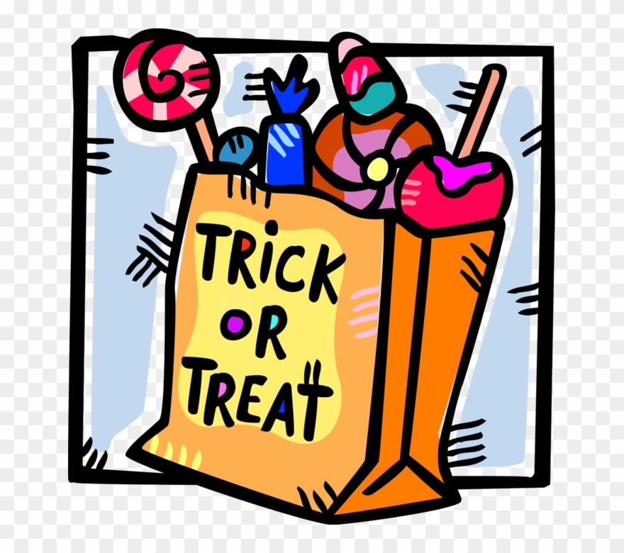 Vector Illustration Of Trick Or Treat Bag Of Halloween.