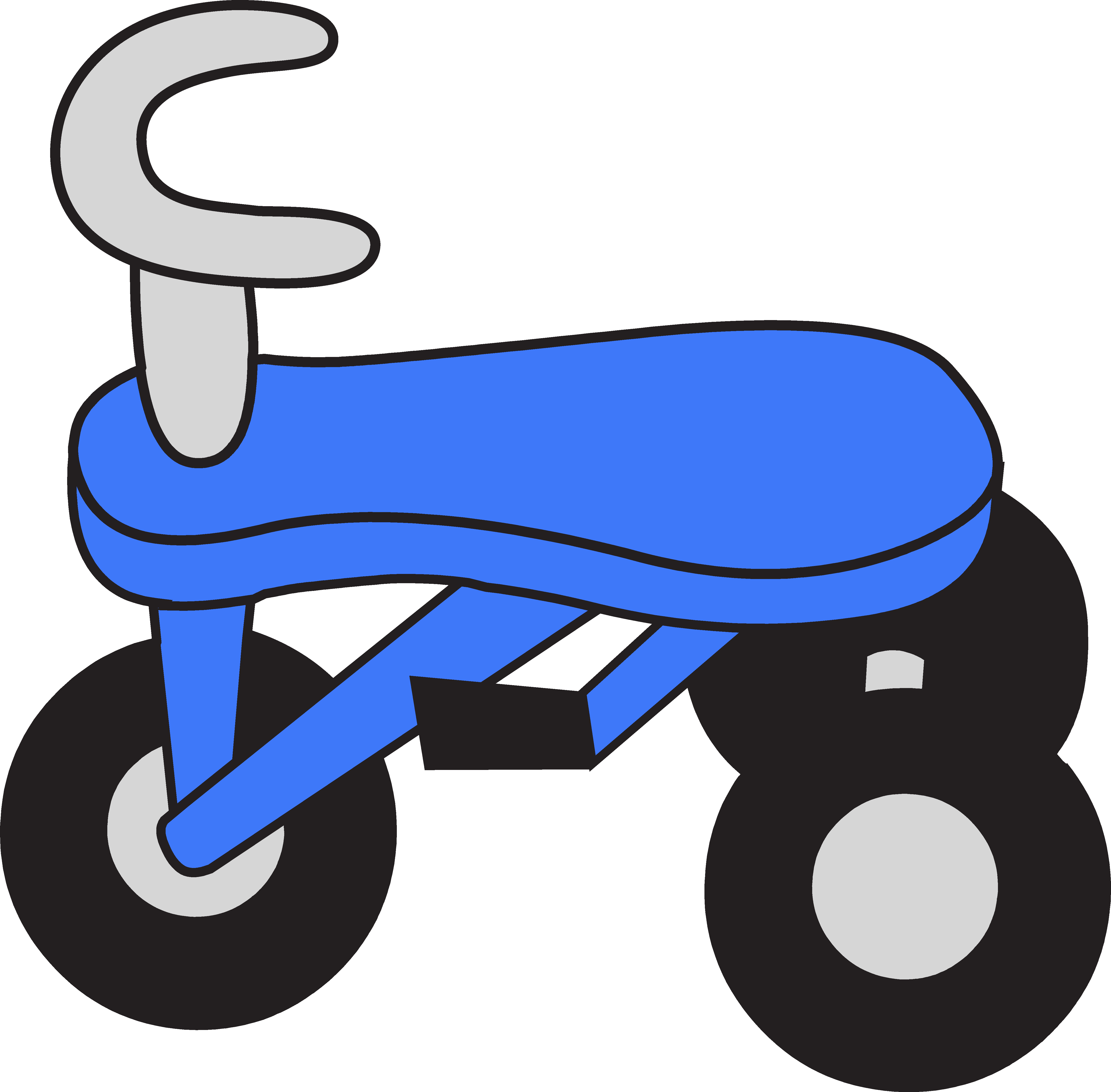 Little Blue Tricycle Clipart.