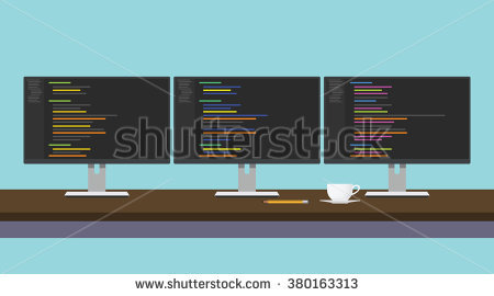 Triple Monitor Clipart.