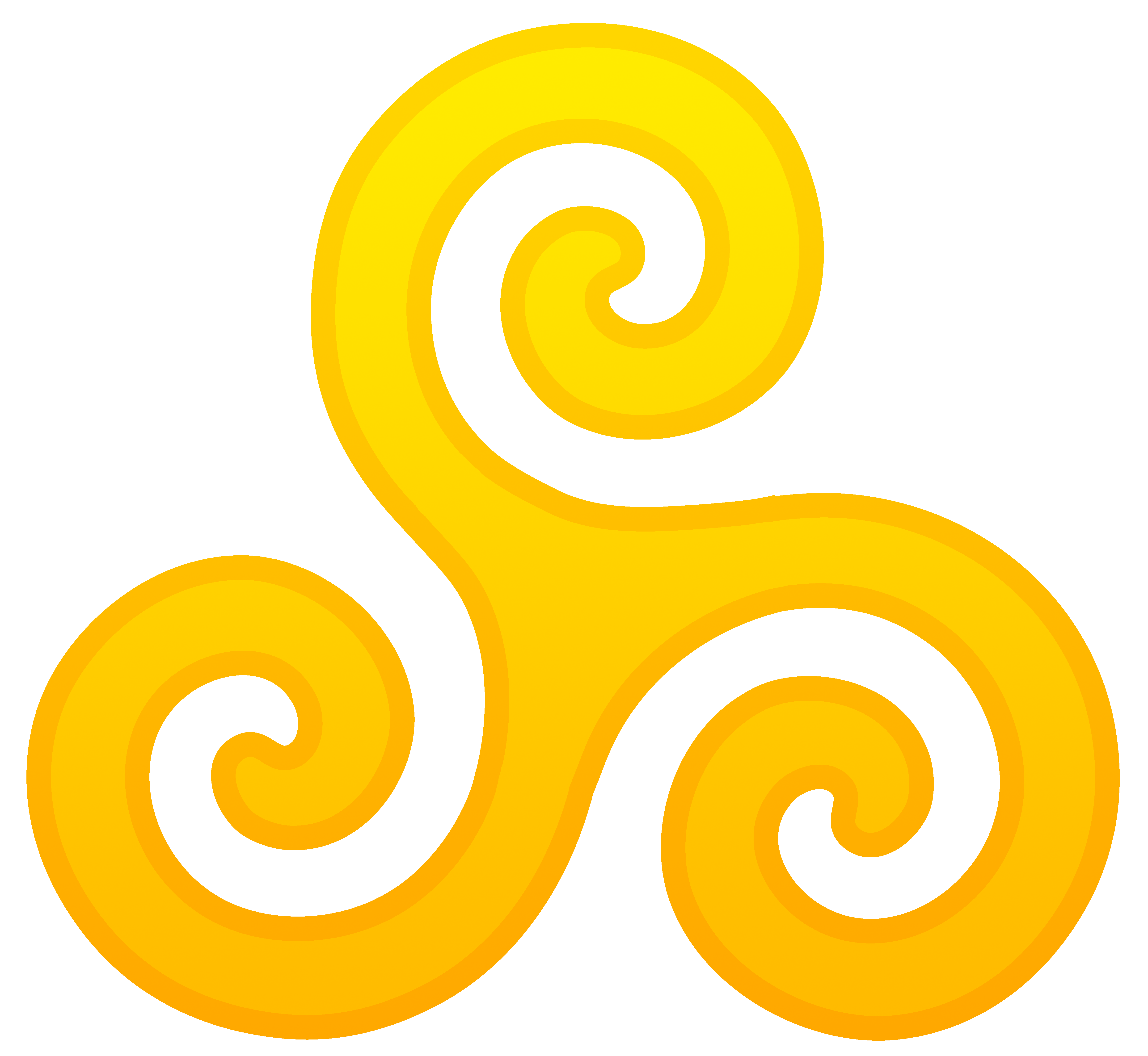 Golden Triskelion Symbol.