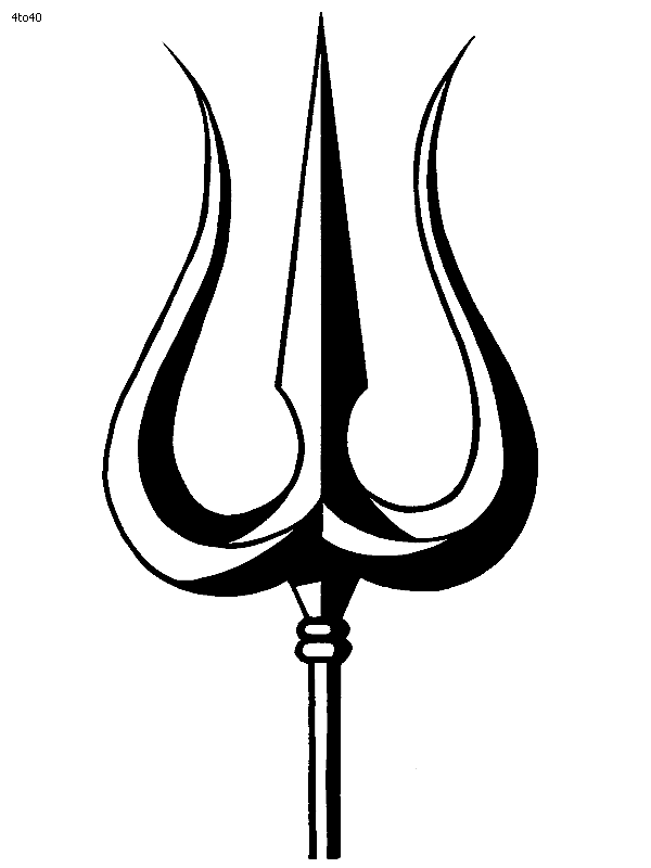 Om And Trishul Symbol.