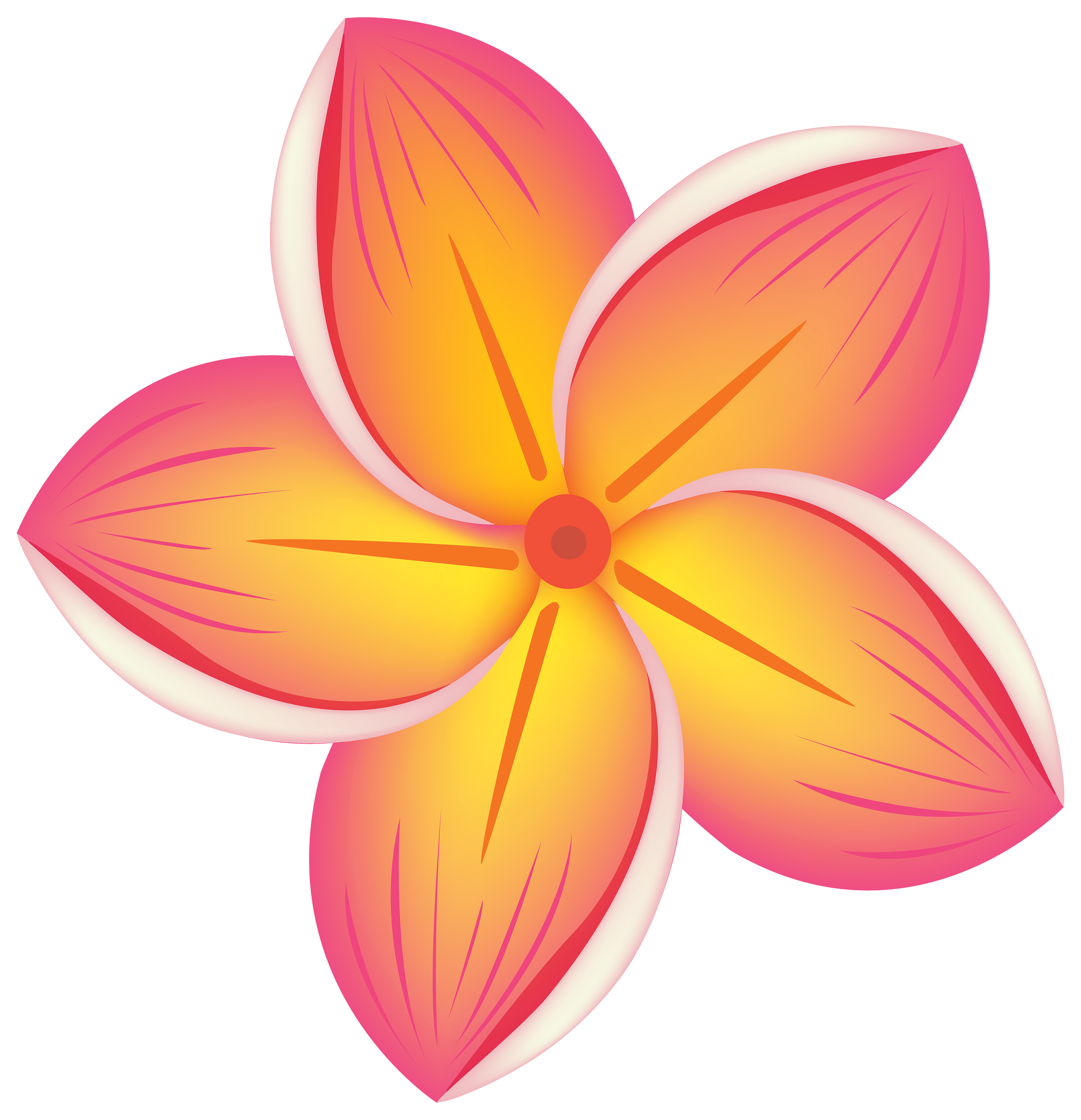 Orange Tropical Flower Clip Art.