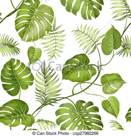 Clip Art Vector of Tropical leaves design..