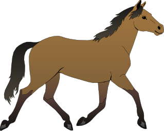 Horse trotting clipart.