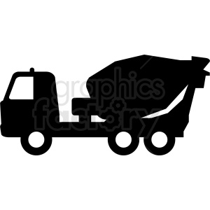 cement truck silhouette clipart. Royalty.