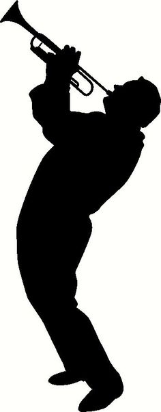 Trumpet Player Silhouette Clipart.