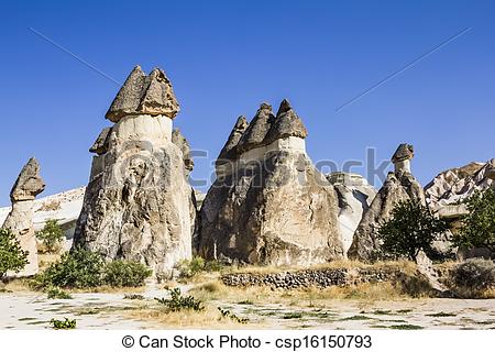 Stock Photographs of Bizarre rock formations of volcanic Tuff and.