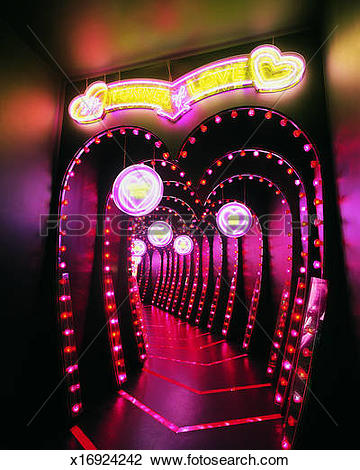 Stock Photo of Entrance to the Tunnel of Love Amusement Park Ride.