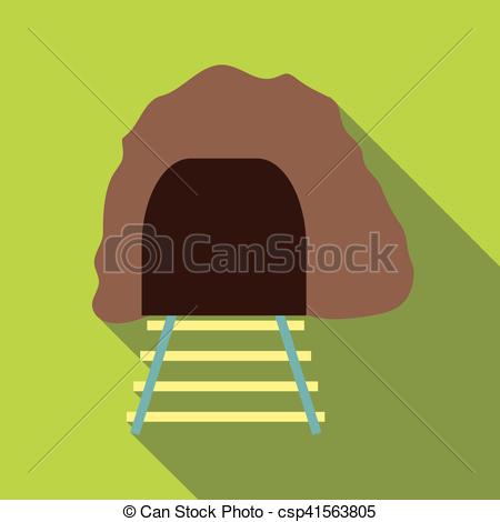 Vector Clipart of Railway tunnel icon, flat style.