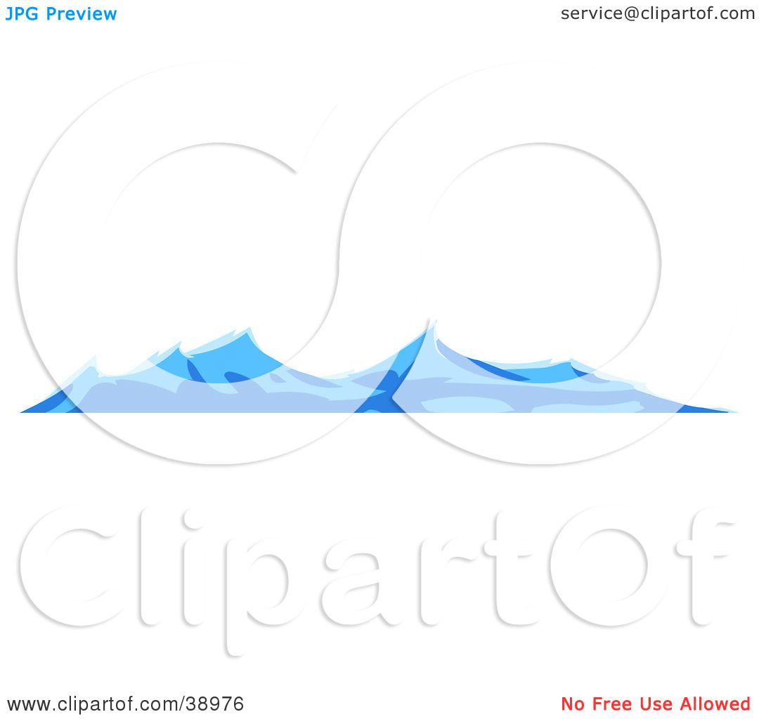 Clipart Illustration of Turbulent Blue Waves On The Surface Of The.