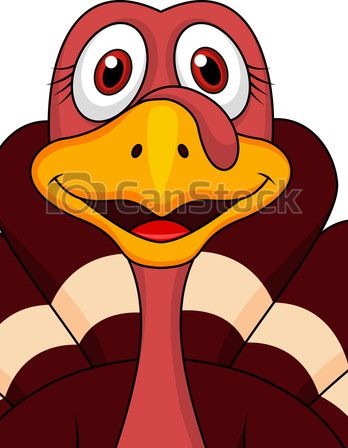 Clip Art Vector of Cute turkey cartoon.
