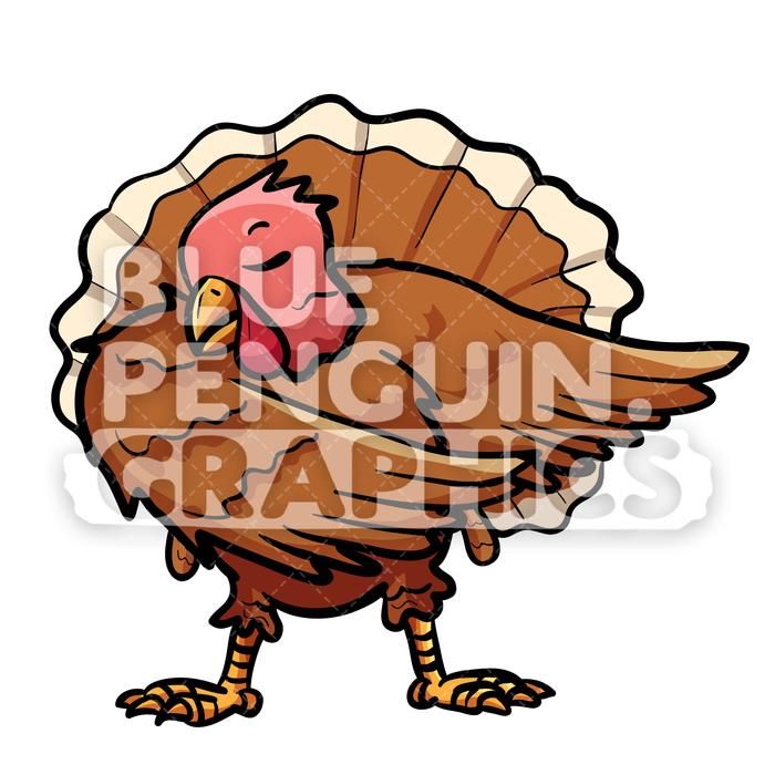 Turkey Floss Dance Vector Cartoon Clipart Illustration.