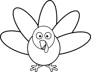 Turkey With Feathers clip art.