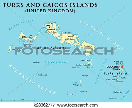 Clip Art of Turks and Caicos Islands Political k28362777.