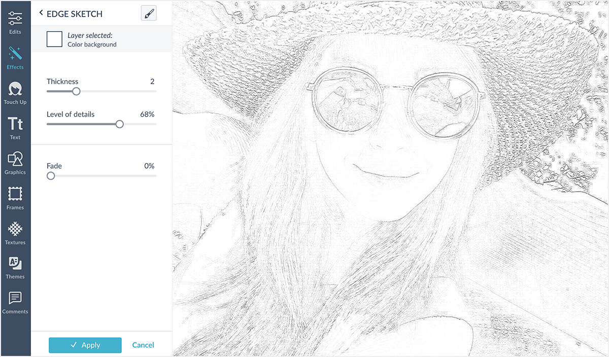 turn photo into sketch for