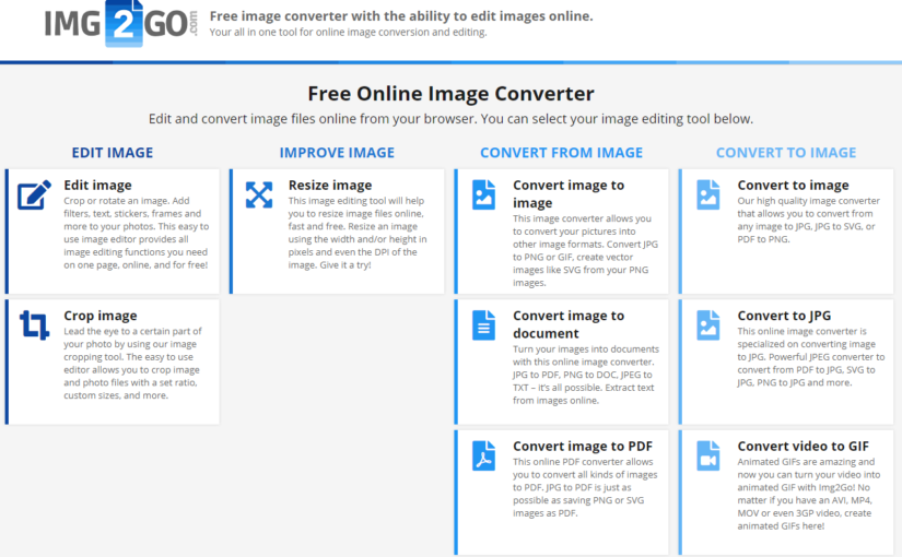 NEW: Edit Images Online & For Free With Img2Go.