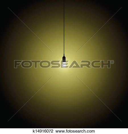 Clipart of hanging bulb lights turned over on black background.