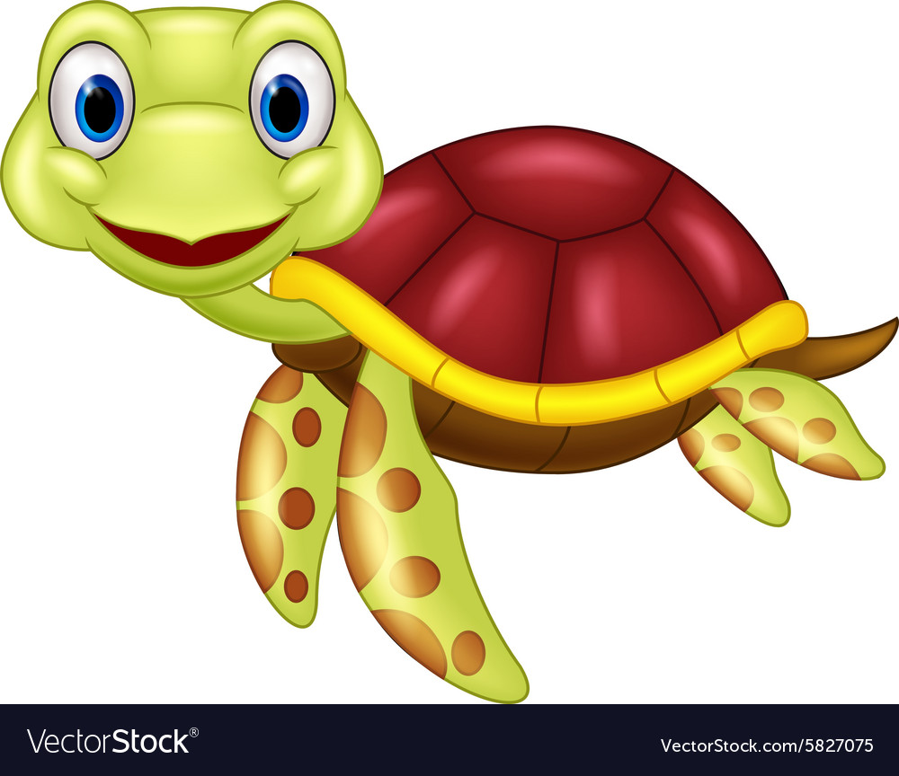 Cartoon baby cute turtle.