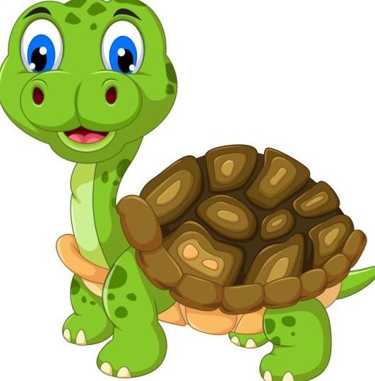 Funny cartoon turtles vectors 01.