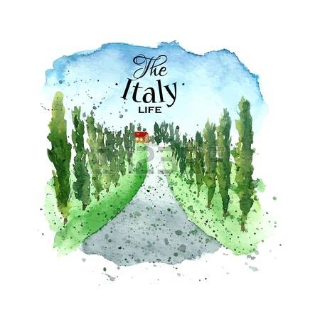 716 Tuscany Landscape Stock Vector Illustration And Royalty Free.