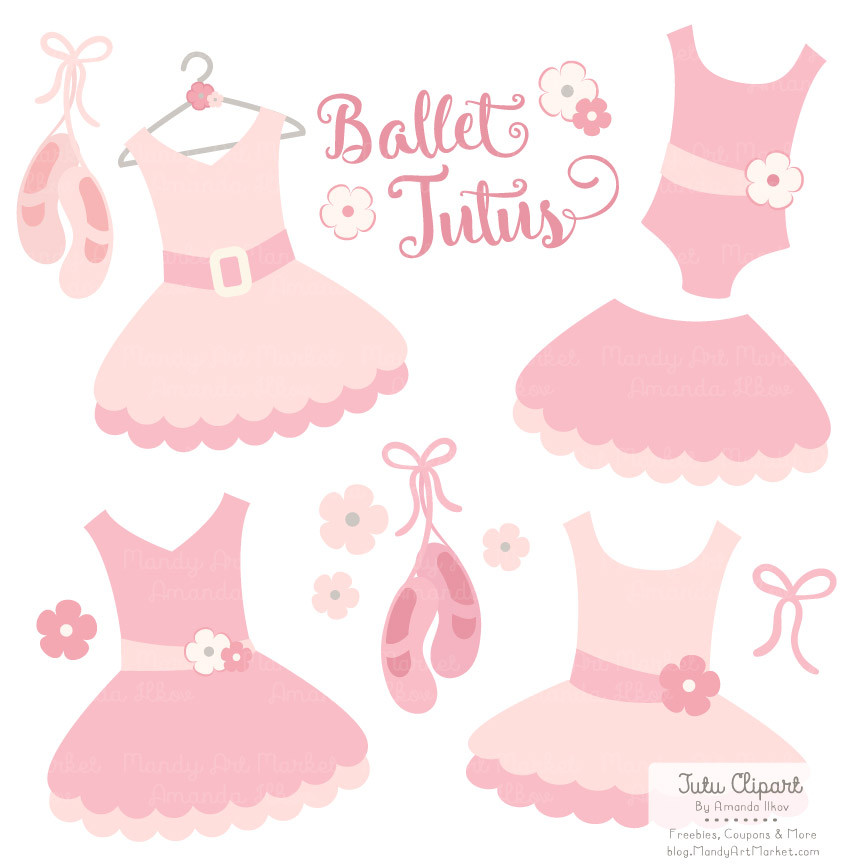 Adorable Soft Pink Ballet Tutu Clip Art.