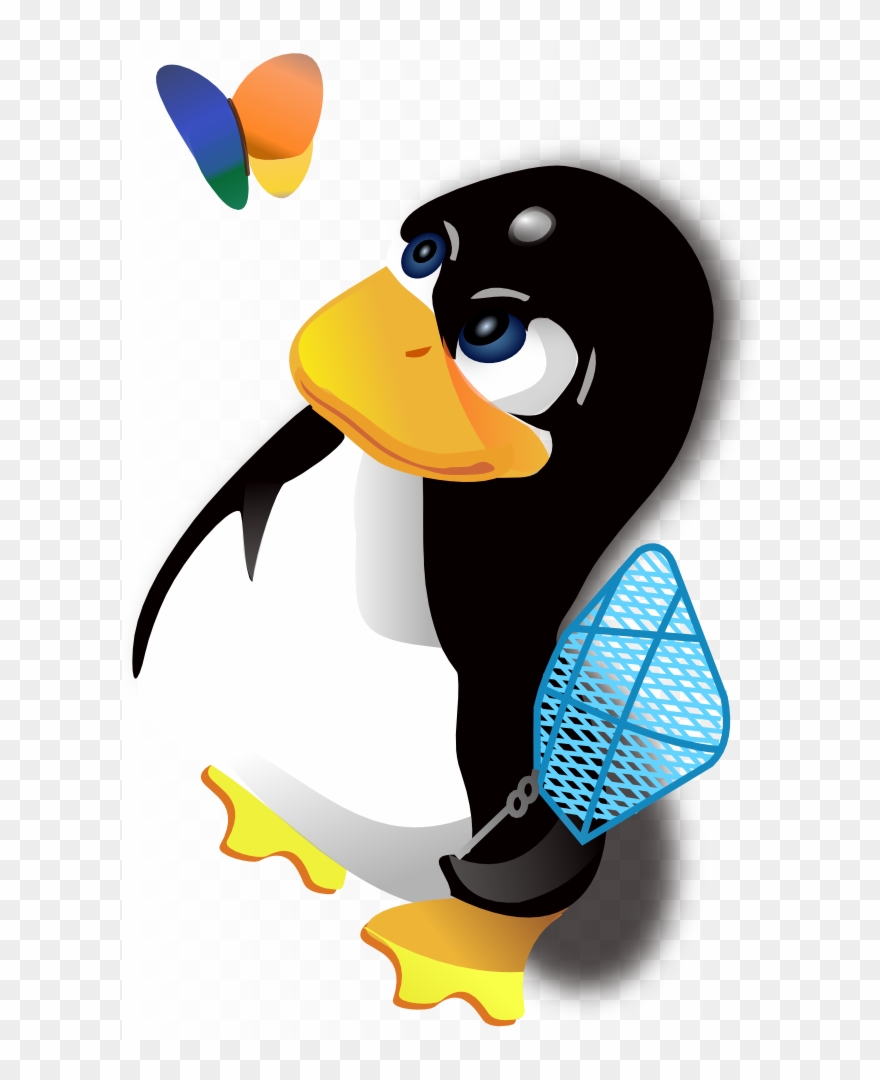 Tux Penguin Microsoft Logo Butterfly.