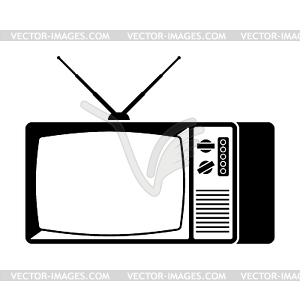 Old TV icon. Television retro sign.