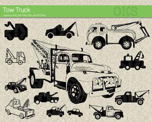 FREE tow truck svg, dxf, vector, eps, clipart, cricut.