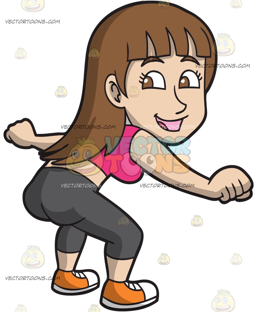 A Happy Woman Doing The Twerk: A woman with brown hair.
