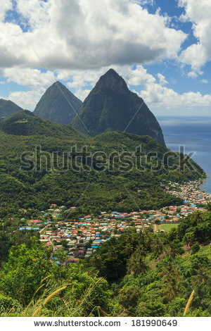 St Lucia Pitons Stock Photos, Royalty.